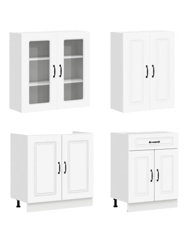 Unità Cucina KALMAR 4 pcs Bianco Legno ingegnerizzato