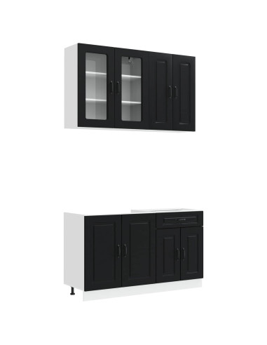 Unità Cucina KALMAR 4 pcs Nero Legno ingegnerizzato