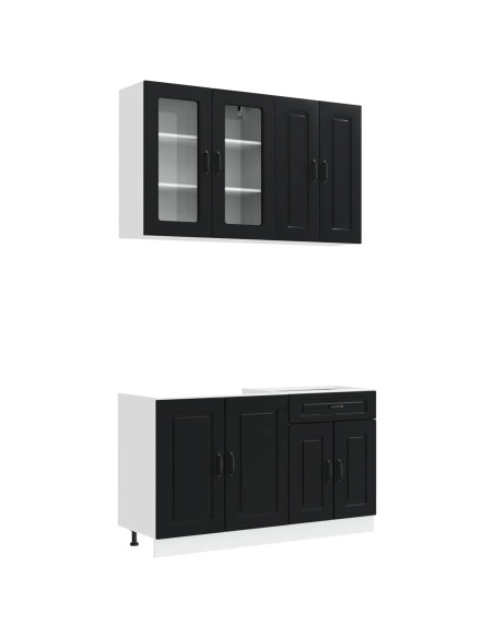 Unità Cucina KALMAR 4 pcs Nero Legno ingegnerizzato