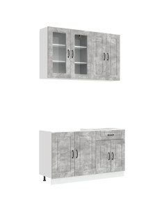 Unità Cucina KALMAR 4 pcs Grigio Cemento Legno ingegnerizzato 2