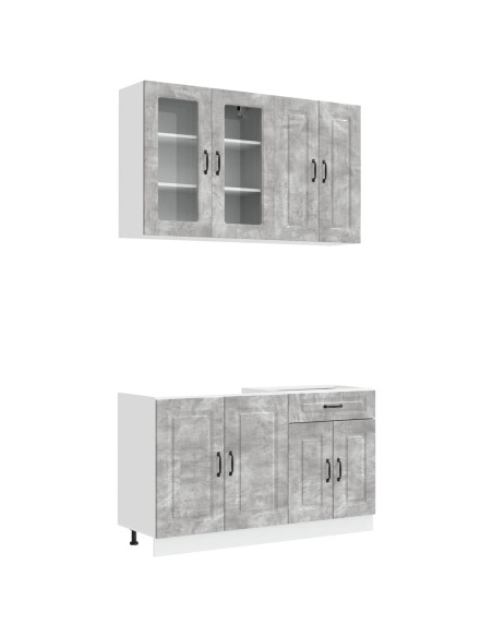 Unità Cucina KALMAR 4 pcs Grigio Cemento Legno ingegnerizzato