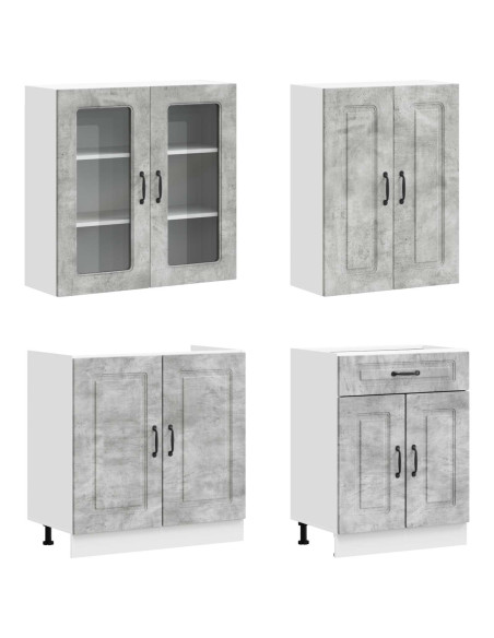 Unità Cucina KALMAR 4 pcs Grigio Cemento Legno ingegnerizzato
