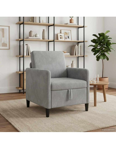 Divano con Storage Grigio Chiaro 72 x 78 x 87 cm Poliestere