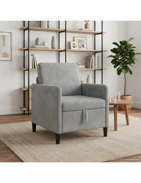 Divano con Storage Grigio Chiaro 72 x 78 x 87 cm Poliestere