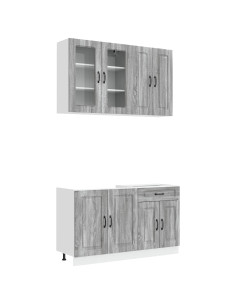 Unità Cucina KALMAR 4 pcs Sonoma grigio Legno ingegnerizzato 2