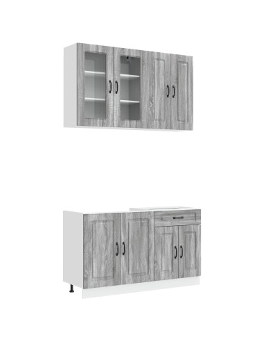 Unità Cucina KALMAR 4 pcs Sonoma grigio Legno ingegnerizzato