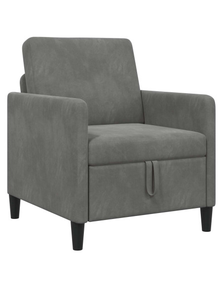 Divano con Storage Grigio Scuro 72 x 78 x 87 cm Poliestere