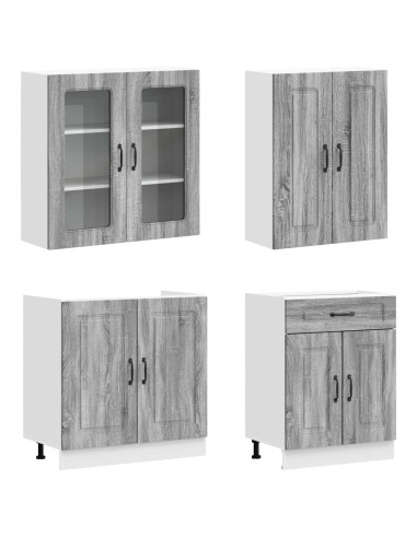 Unità Cucina KALMAR 4 pcs Sonoma grigio Legno ingegnerizzato