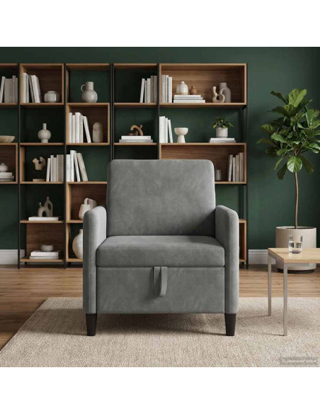Divano con Storage Grigio Scuro 72 x 78 x 87 cm Poliestere