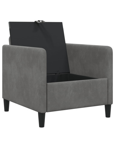 Divano con Storage Grigio Scuro 72 x 78 x 87 cm Poliestere