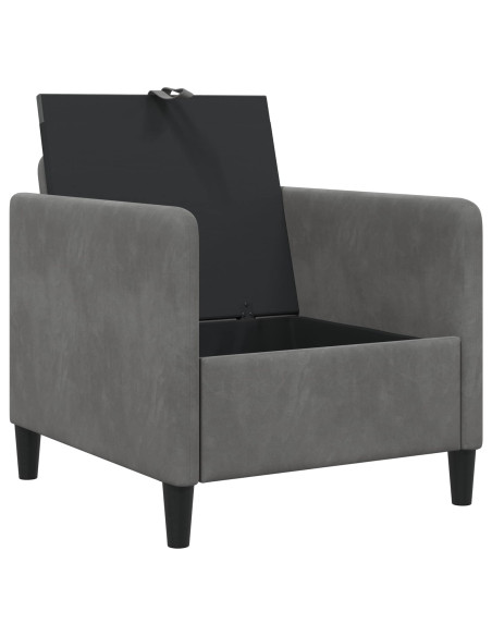 Divano con Storage Grigio Scuro 72 x 78 x 87 cm Poliestere