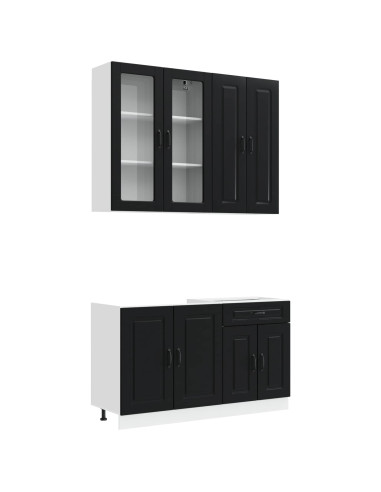 Unità Cucina KALMAR 4 pcs Nero Legno ingegnerizzato