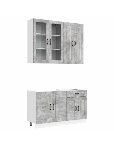 Unità Cucina KALMAR 4 pcs Grigio Cemento Legno ingegnerizzato