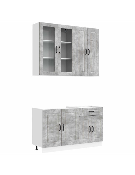 Unità Cucina KALMAR 4 pcs Grigio Cemento Legno ingegnerizzato