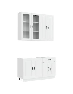 Unità Cucina KALMAR 4 pcs Bianco Lucido Legno ingegnerizzato 2