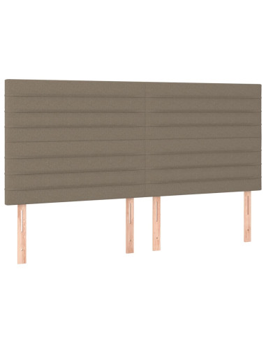 Testiera per letto Tortora 200x5x118/128 cm Tessuto
