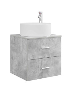 Mobile Lavabo da Parete Grigio Cemento 49,5 x 44,5 x 65,5 cm