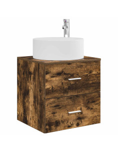 Mobile Lavabo da Parete Rovere Fumo 49,5 x 44,5 x 65,5 cm