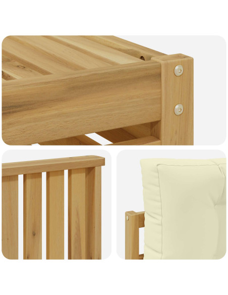 Set di divani da esterno 7 pcs Bianco e Crema