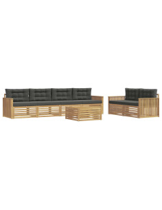 Set di divani da esterno 7 pcs Bianco e Antracite 2