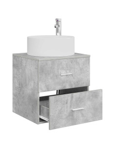 Mobile Lavabo da Parete Grigio Cemento 49,5 x 44,5 x 65,5 cm 2