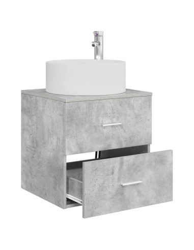 Mobile Lavabo da Parete Grigio Cemento 49,5 x 44,5 x 65,5 cm