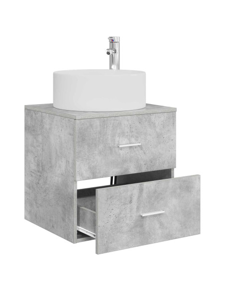 Mobile Lavabo da Parete Grigio Cemento 49,5 x 44,5 x 65,5 cm