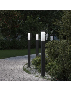 Lampioni a palo 3 pz 80 cm Nero IP44