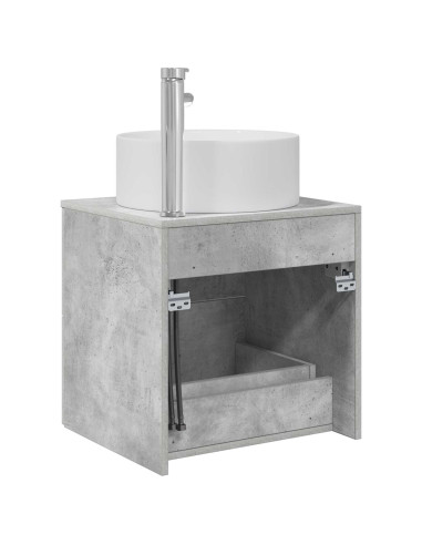Mobile Lavabo da Parete Grigio Cemento 49,5 x 44,5 x 65,5 cm
