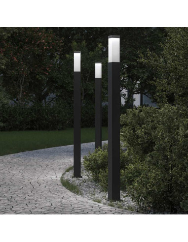 Lampioni a palo 3 pz 110 cm Nero IP44