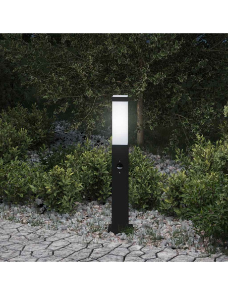 Lampada a paletto con sensore 50 cm Nera IP44