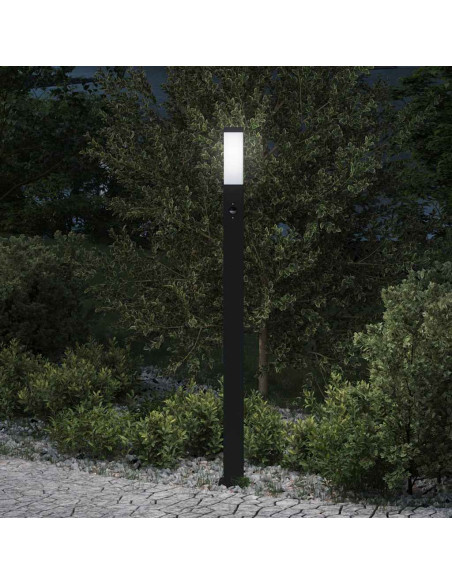 Lampada a paletto con sensore 110 cm Nera IP44