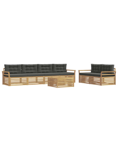 Set di divani da esterno 7 pcs Bianco e Antracite