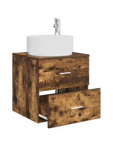 Mobile Lavabo da Parete Rovere Fumo 49,5 x 44,5 x 65,5 cm
