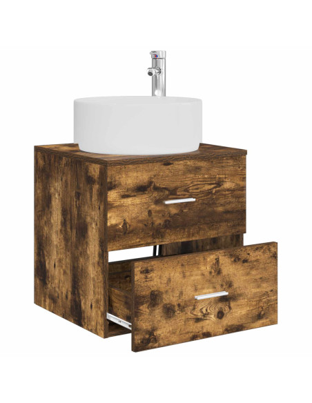 Mobile Lavabo da Parete Rovere Fumo 49,5 x 44,5 x 65,5 cm