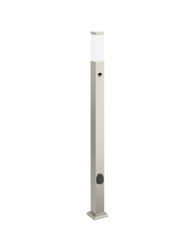 Lampada a paletto con sensore e presa 110 cm Acciaio Inox IP44