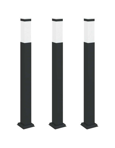 Lampioni a palo 3 pz 80 cm Nero IP44