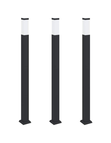 Lampioni a palo 3 pz 110 cm Nero IP44