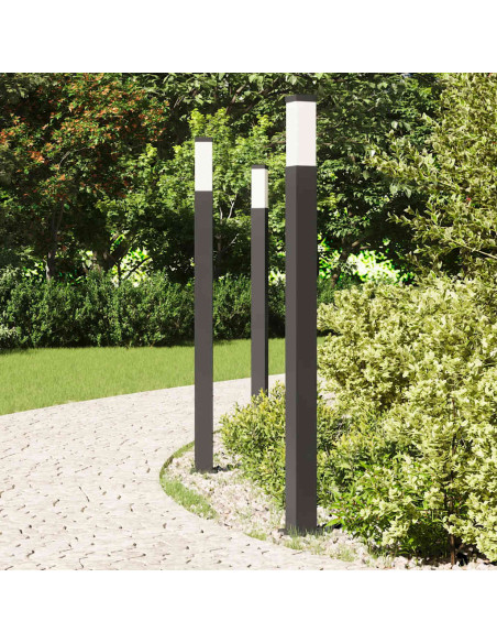 Lampioni a palo 3 pz 110 cm Nero IP44