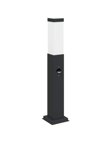 Lampada a paletto con sensore 50 cm Nera IP44