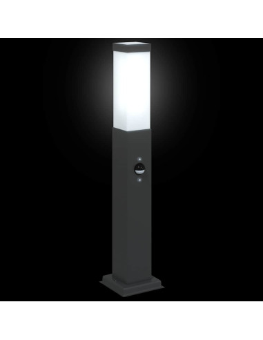 Lampada a paletto con sensore 50 cm Nera IP44