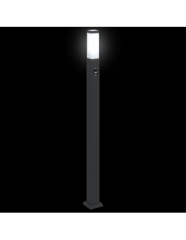 Lampada a paletto con sensore 110 cm Nera IP44