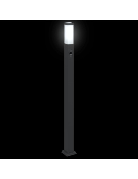 Lampada a paletto con sensore 110 cm Nera IP44