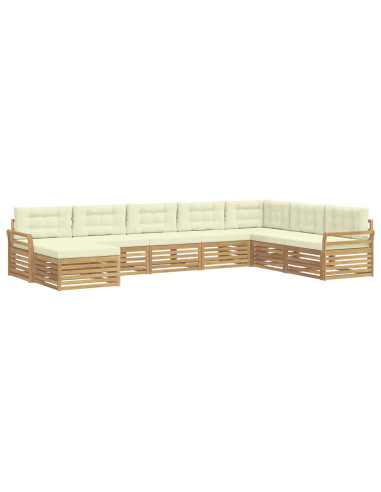 Set di divani da esterno 8 pcs Bianco e Crema