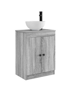 Mobile da bagno con lavabo Sonoma grigio 54 x 35 x 83 cm