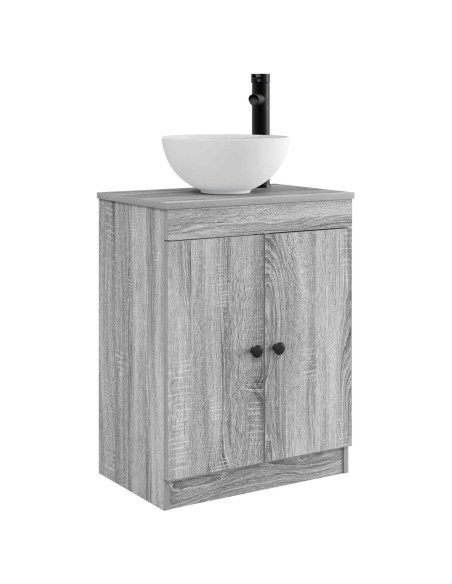 Mobile da bagno con lavabo Sonoma grigio 54 x 35 x 83 cm
