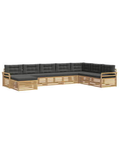 Set di divani da esterno 8 pcs Bianco e Antracite