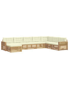 Set di divani da esterno 8 pcs Bianco e Crema 2
