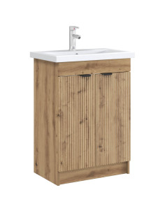 Mobiletto da bagno sotto il lavello Rovere Artigianale 2