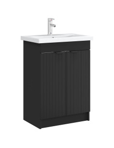 Mobiletto da bagno sotto il lavello Nero 78,5 x 37,5 x 81 cm 2